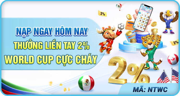 Jun88 thưởng lớn 2% khi nạp tiền cá cược thể thao